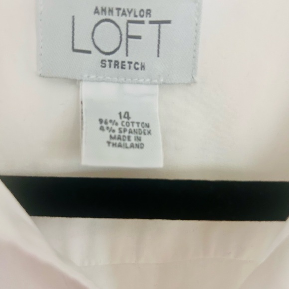 Ann Taylor white button down shirt. Size 14 - Picture 2 of 5
